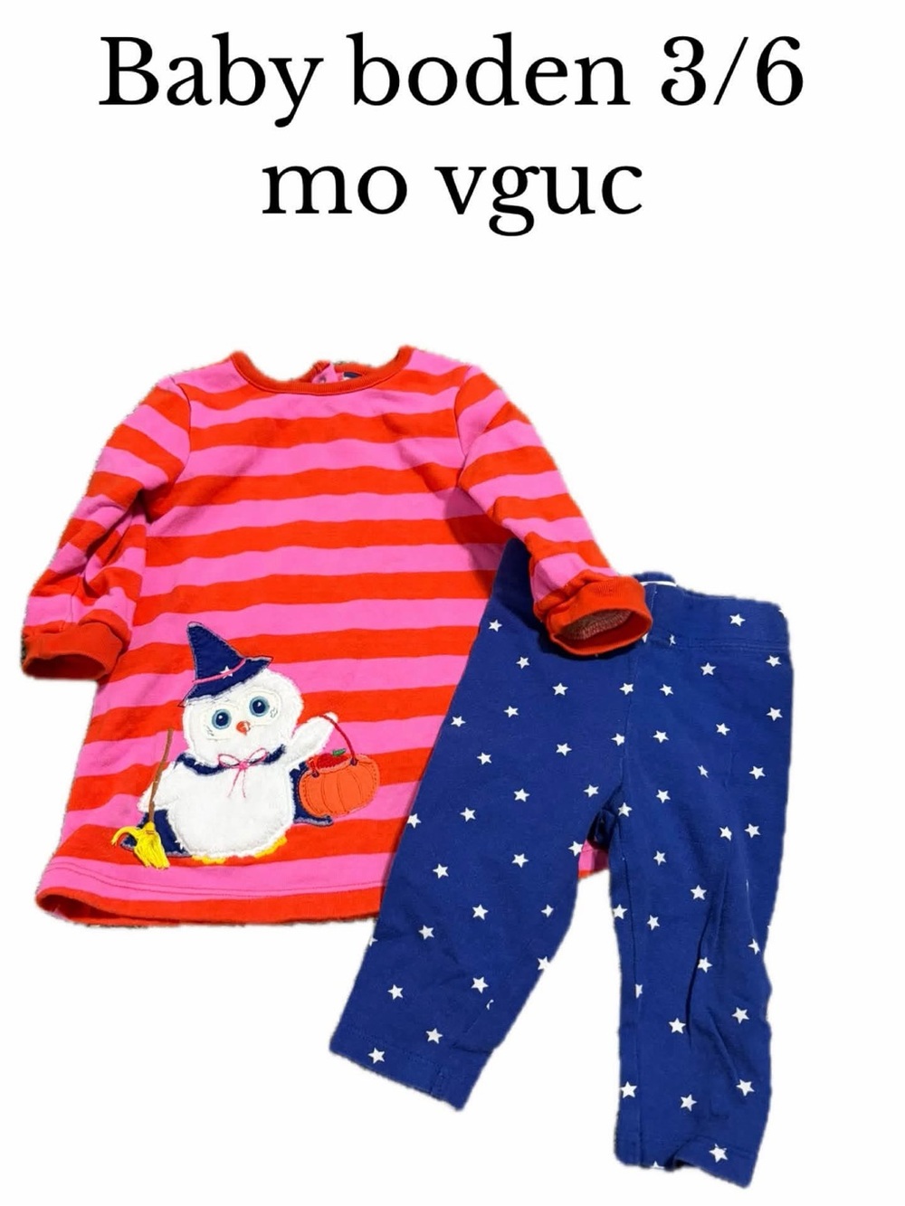 Baby boden 3/6 month Halloween outfit set